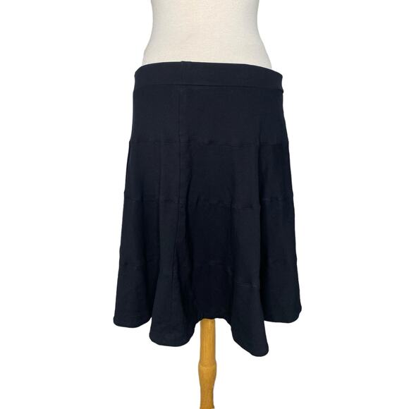 LANDS END Black Rayon Jersey Knit Pull On A-line Skirt Size Large 14-16 *READ* - Picture 3 of 9